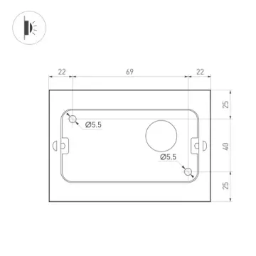 Светильник настенный 2*3W 4000K 032411 серый SP-WALL-FLAT-S110x90-2x3W Day4000 230V IP54 Arlight