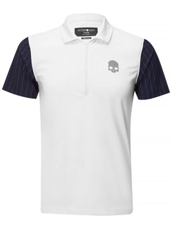 Мужское теннисное поло Hydrogen Tech Zipped Polo - white/blue