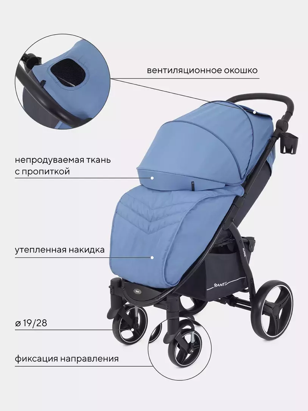 Коляска детская RANT basic "ALPINE" RA450 Blue