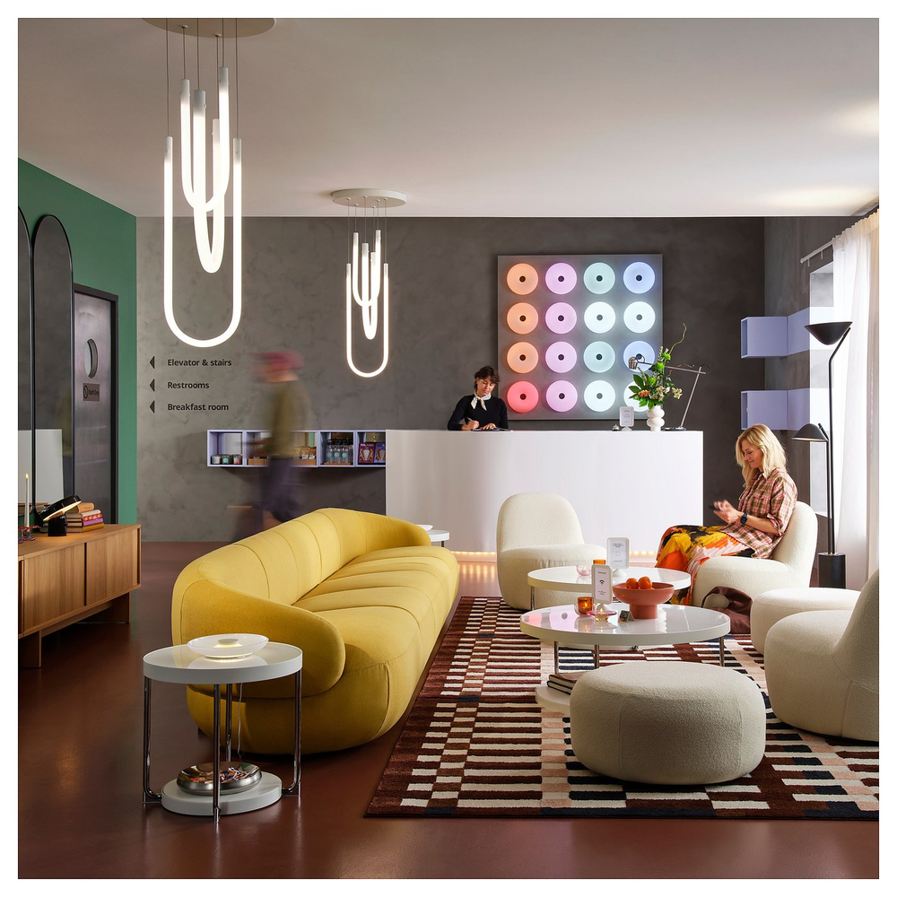 IKEA VARMBLIXT  (ИКЕА ВАРМБЛИКСТ)  -  Светильник LED настольный/настенный - диммируемый умный белый 30 см