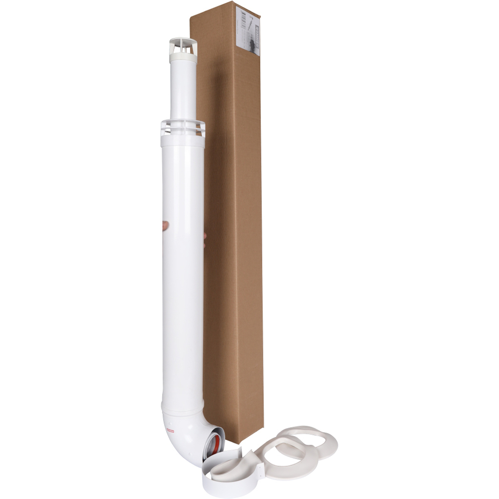 ROMMER Комплект дымохода АНТИЛЕД 60/100 - 1000мм (Baxi (кроме ECO Nova/Classic), Viessmann, Kiturami, Mizudo, Beretta, Oasis, Wolf, Tiberis, DeDietrich) хомут в комплекте