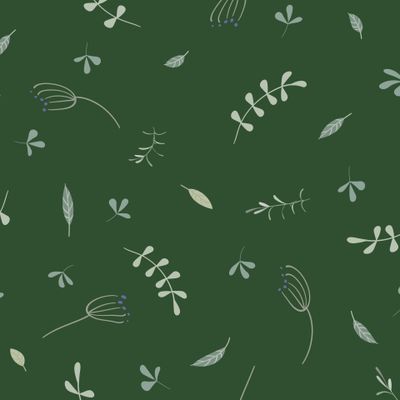 pattern with leaves and flowers 29102021 dark green