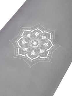 Легкий и тонкий коврик для йоги Mandala Grey 185*68*0,1 см из микрофибры и каучука (уценка)