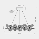 Подвесная люстра MODELIGHT MDL.89092.800HC GD
