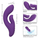 Фиолетовый вибратор-кролик Stella Liquid Silicone Dual Pleaser - 17,25 см. (Цвет: фиолетовый)