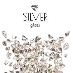 Серебряная стеклянная крошка Silver, фракция 3-6мм, 100гр