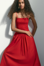 Платье макси со сборками и юбкой клёш - H&M