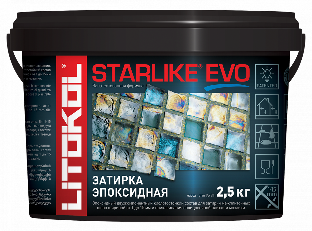 Затирка STARLIKE EVO Цвет: S.140 NERO GRAFITE 2,5 кг, Litokol Италия