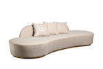 Диван Garda Decor Леа (Lea) трехместный, велюр кремовый 290*112*75 см