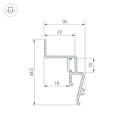 Профиль STRETCH-SHADOW-2000 WHITE (A2-CONTOUR-PRO) (Arlight, Алюминий) 042559