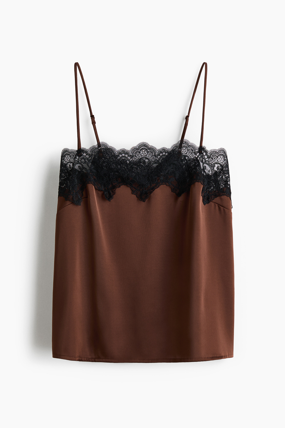 Атласный пижамный топ с кружевом - H&M