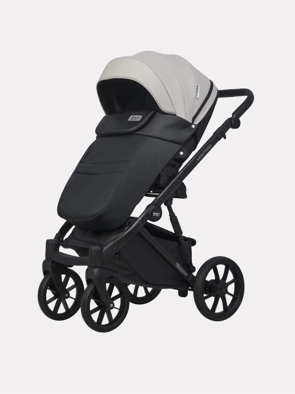 Коляска 2 в 1 Riko Basic Montana Ecco цвет 31 Light Silver-Black (св.серый-черный)
