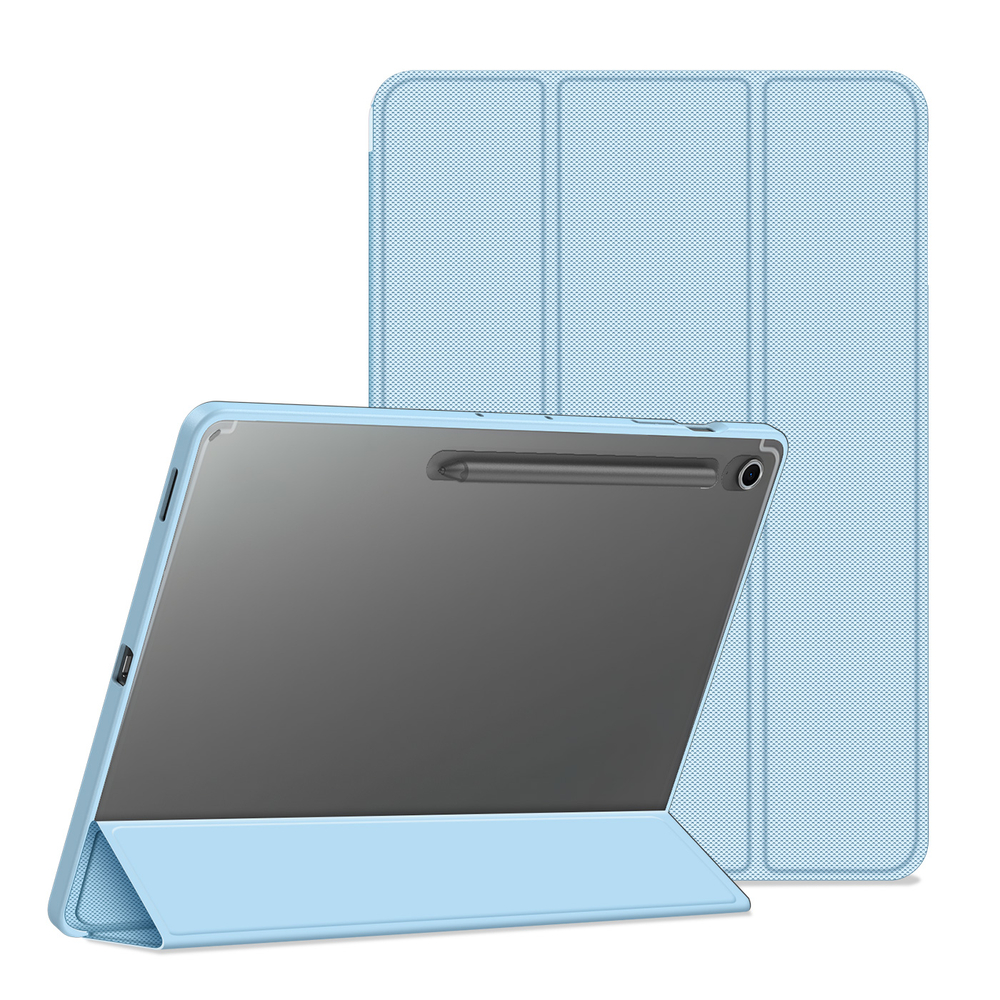Чехол книжка синего цвета от Dux Ducis для Samsung Galaxy Tab S10 FE Plus, серия Toby Series Case, с функцией пробуждения и сна