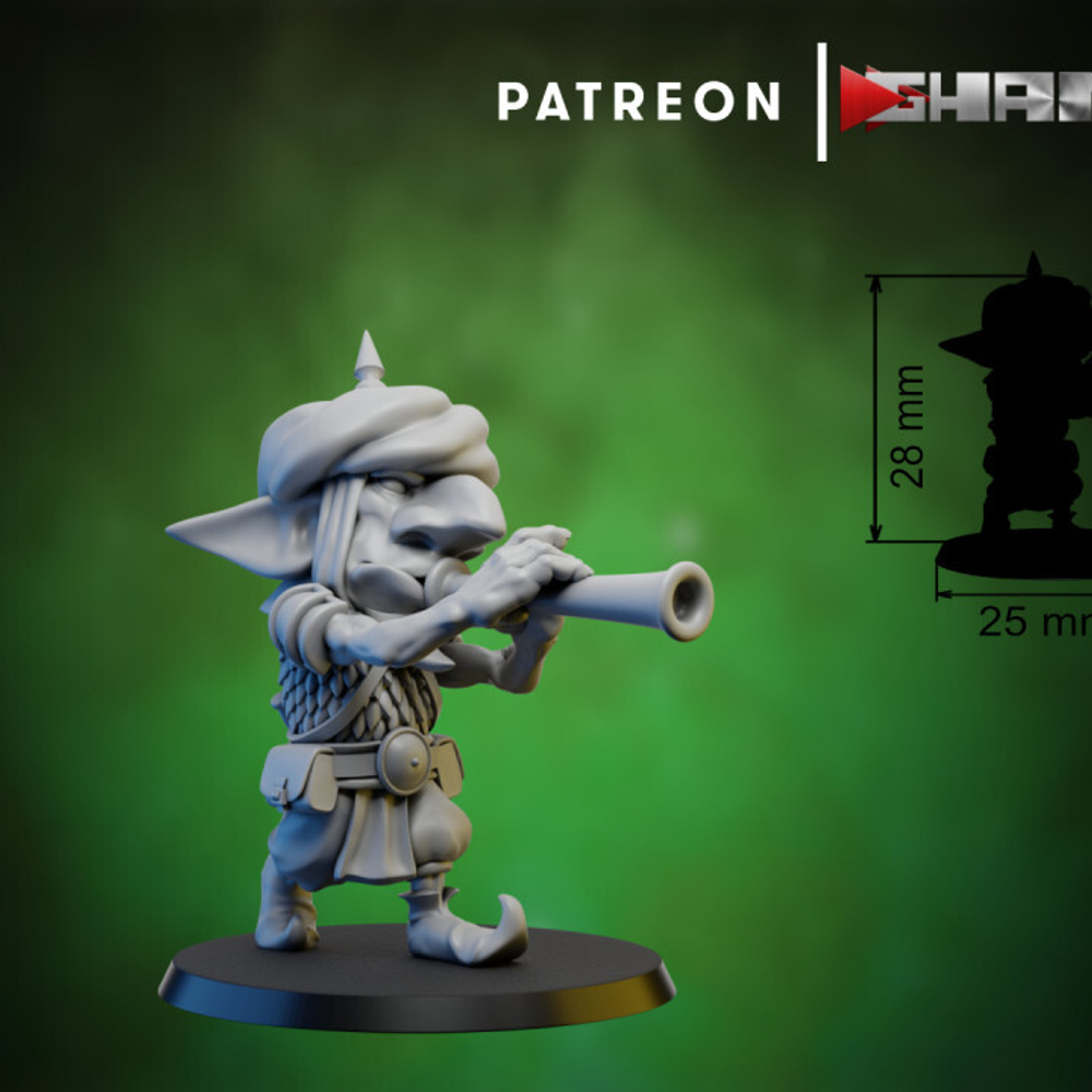 Grand Alliance Destruction Ogor Mawtribes Ogre Kingdoms Goblins Greenskins Гоблин с флейтой миниатюра для dnd, днд, pathfinder, фентези, Настольная игра, НРИ, Варгейм, РПГ