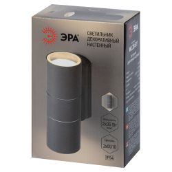 Светильник декоративный настенный ЭРА WL28 GY под лампу MR16 GU10 IP54 серый для интерьера и фасадов зданий | Настенная подсветка