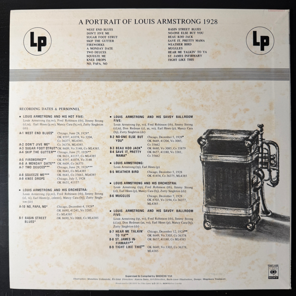 Louis Armstrong ‎– A Portrait Of Louis Armstrong 1928 (Япония 1979г.) Т