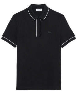 Мужское теннисное поло Lacoste Paris Stretch Piqué Regular Fit - черный