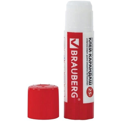 Клей-карандаш 25г Brauberg (1/12)