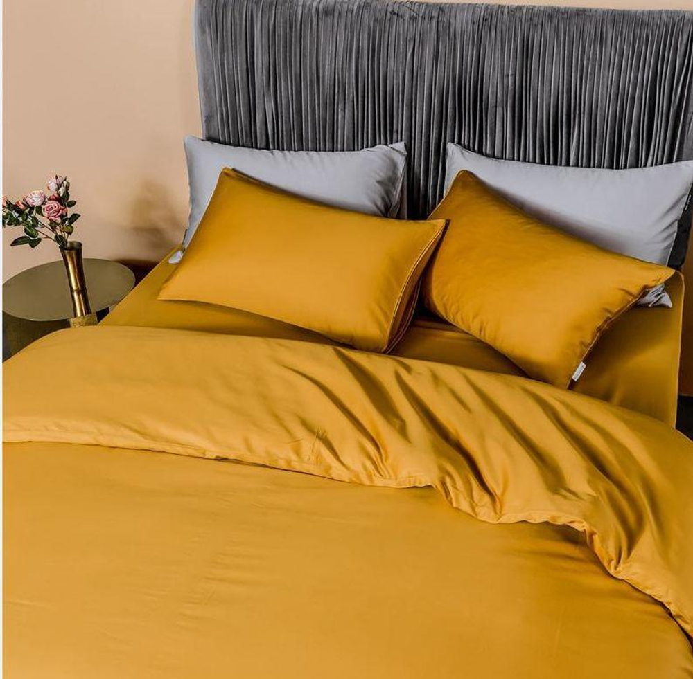 ZEPHYR HOME Двуспалка Египетский хлопок (простыня на резинке) горчичный