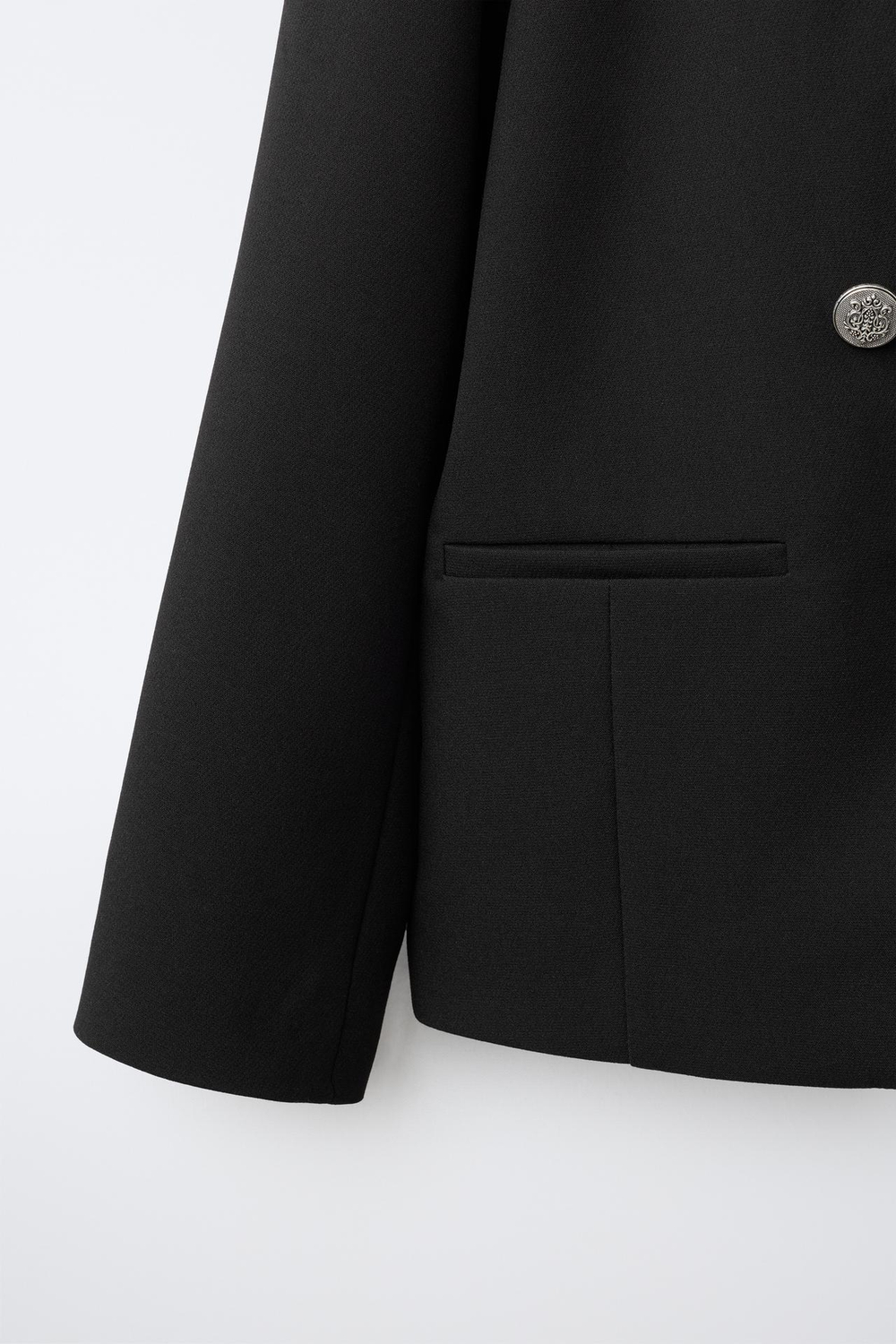 ZARA ОДНОТОННЫЙ БЛЕЙЗЕР, ЧЕРНЫЙ