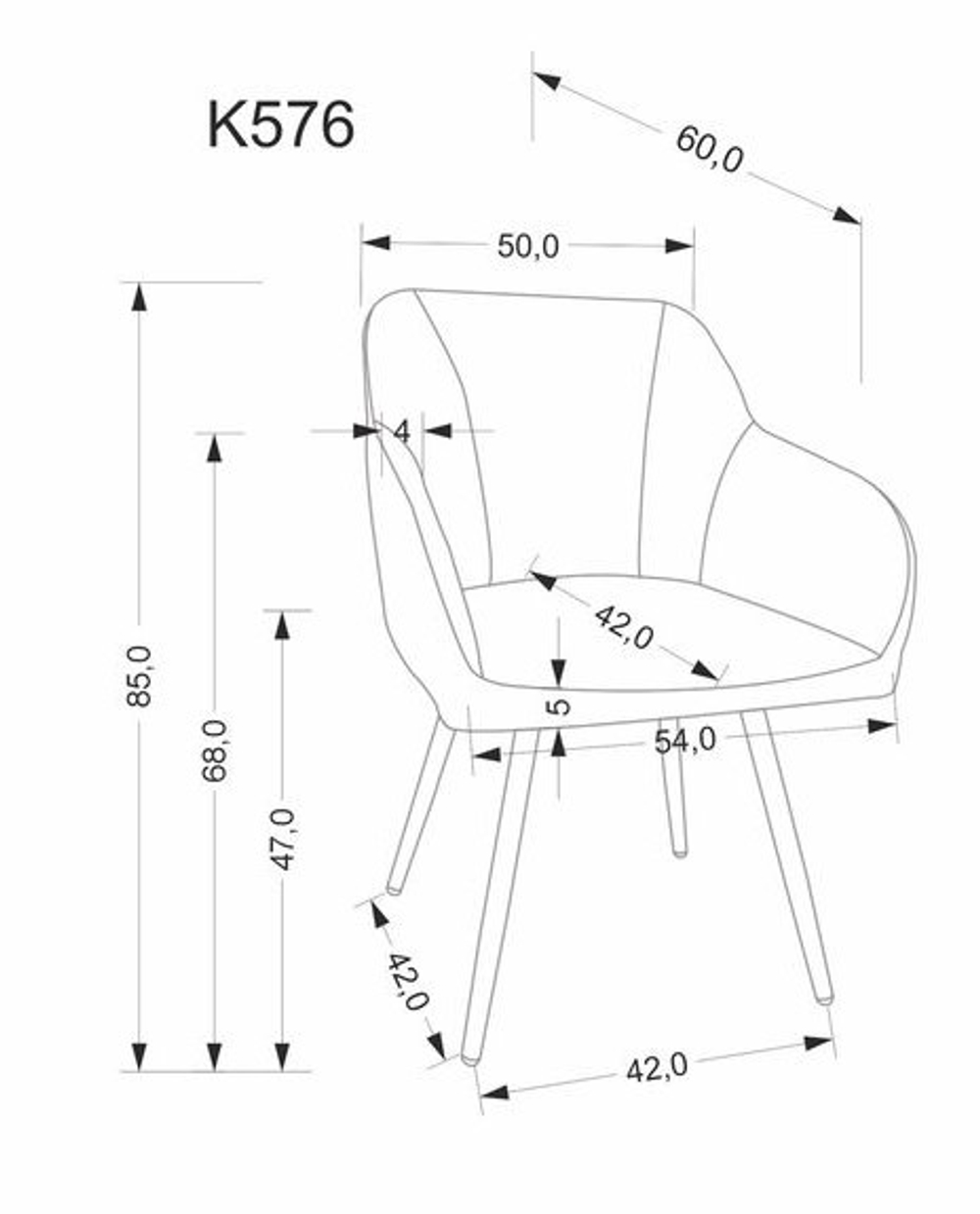 Стул HALMAR K576 серый/черный