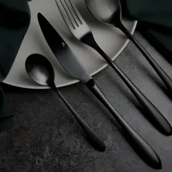 Вилка столовая 21,5 см матовая черный цвет PVD Alessi-Black P.L. [12]