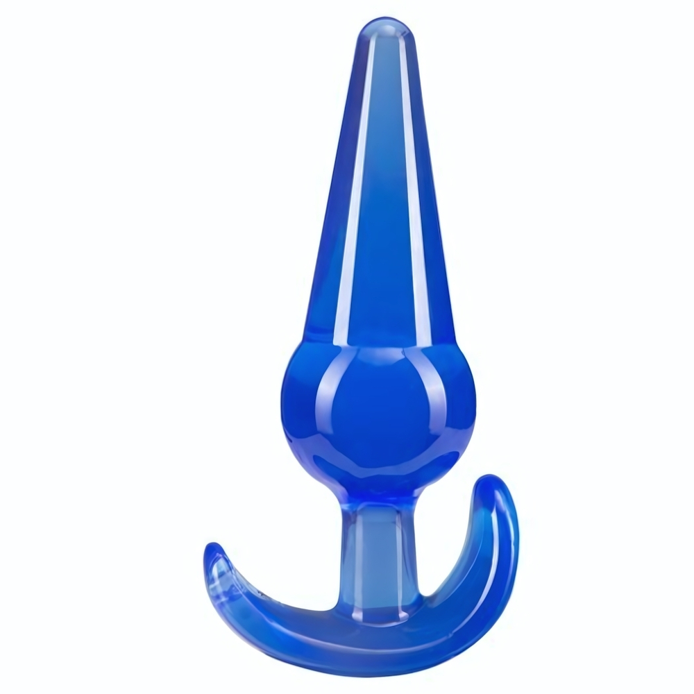 Синяя анальная пробка в форме якоря Large Anal Plug - 12,2 см. (Цвет: синий)