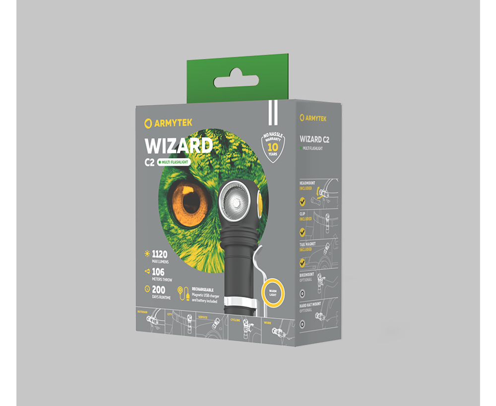 Фонарь Armytek Wizard C2 Magnet USB Warm