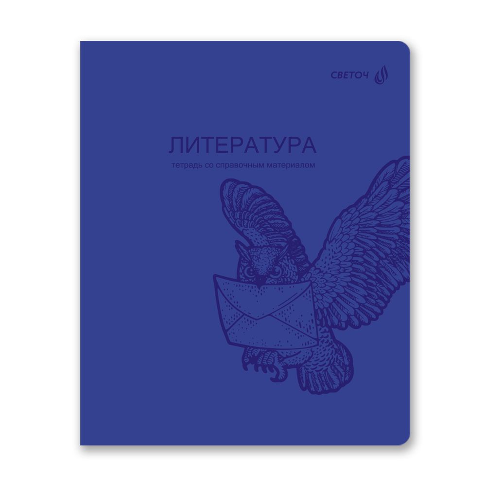 Тетрадь со справочным материалом Яркость по расписанию с запечат. пластик.обл. 320мкм, A5 48 л. на скобе 65 г/м², белизна 100% 10 шт, линия, 01869 Яркость по расписанию Литература, Светоч Т289