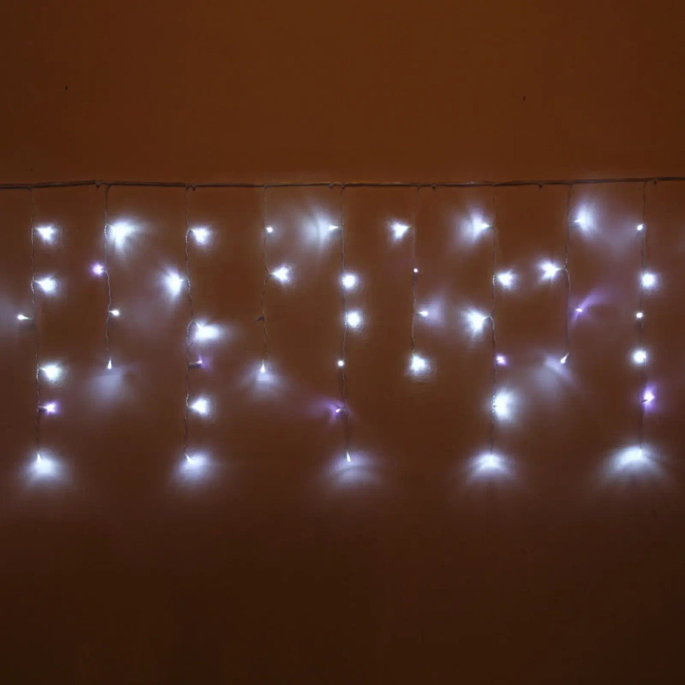 Гирлянда для улицы БАХРОМА «Мерцание» ш3м* в40/60см 100 ламп LED, прозр.провод,1 режим, IP-54, Белый (возможность соединения)