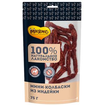 Лакомство для собак Мнямс на каждый мини-колбаски из индейки 75 г