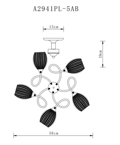 Потолочная люстра Arte Lamp ARYA A2941PL-5AB, 5хE27