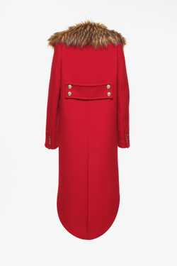 ZARA X JOHN GALLIANO АСИММЕТРИЧНОЕ ШЕРСТЯНОЕ ПАЛЬТО LIMITED EDITION, КРАСНЫЙ