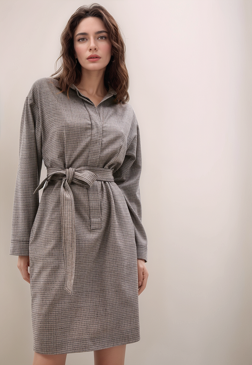 Платье из шерсти с поясом Max Mara