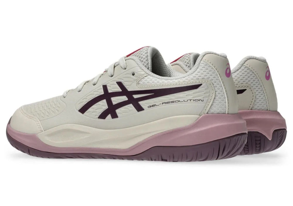 Детские теннисные кроссовки Asics Gel-Resolution X GS - soft oat/dark aubergine