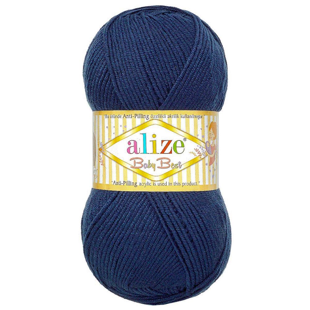 Пряжа Alize (Ализе) Baby Best / уп.5 мот. по 100 г, 240м, 058 темно-синий A