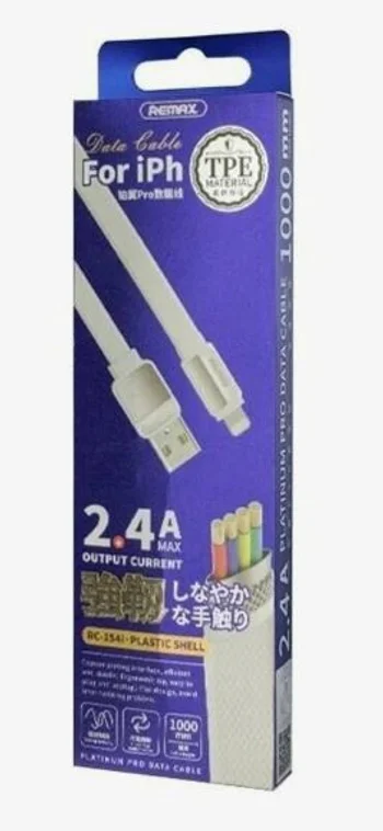 Кабель Remax RC-154m USB-A to Lightning cable (iPhone) 1m белый