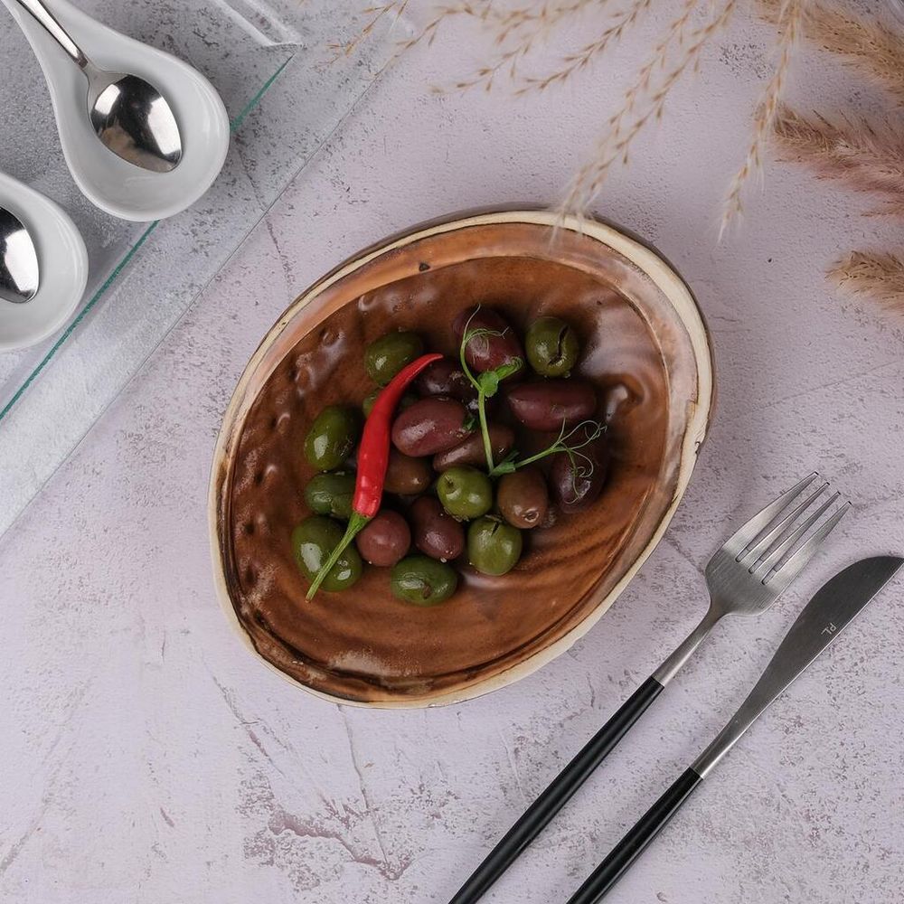 Салатник 365 мл 19*14,5 см h5 см для закусок Pearl Ammonite Shell Frutti di Mare P.L. [1]