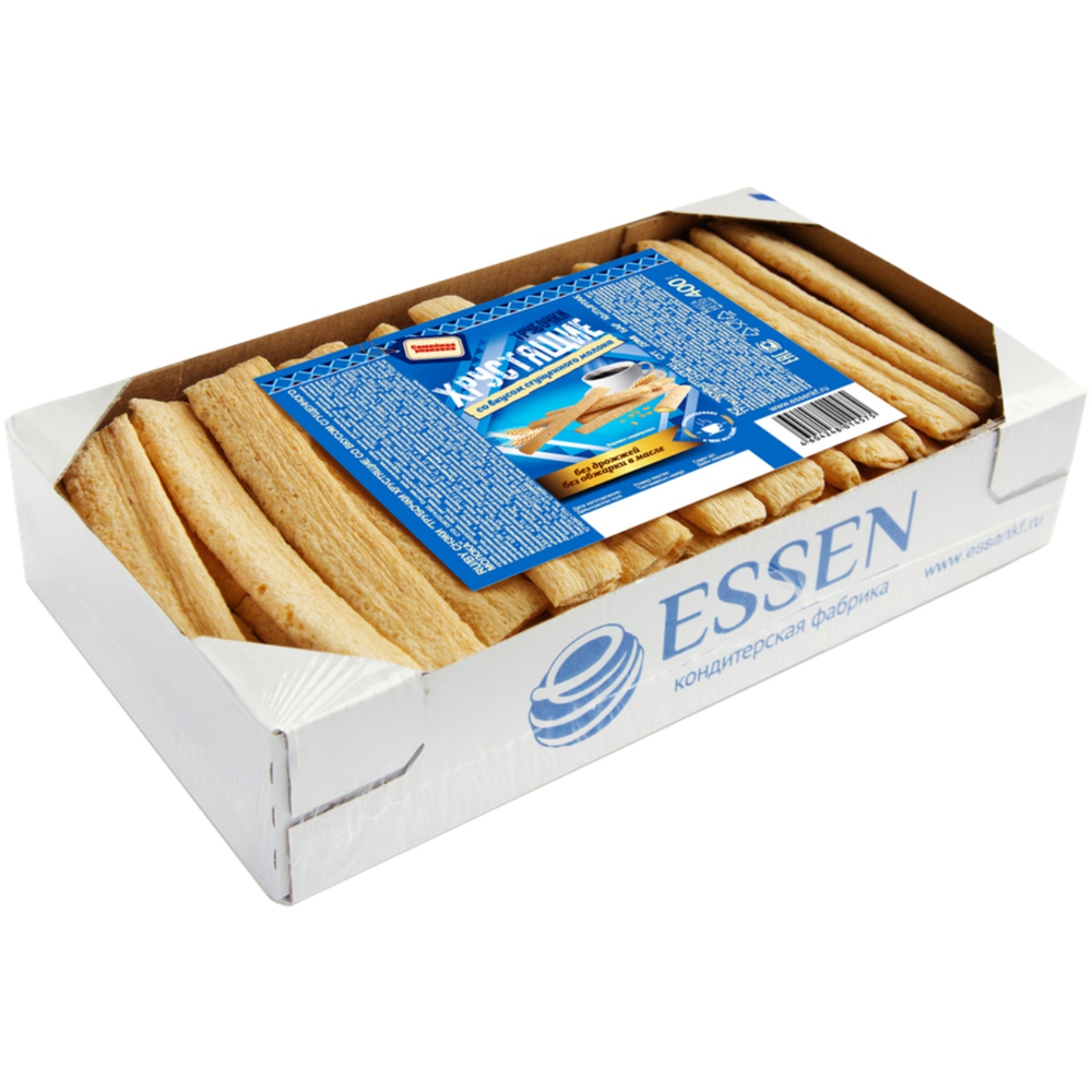 ТРУБОЧКИ хрустящие со вкусом сгущенного молока ESSEN 400 г 1/9 (арт.3)