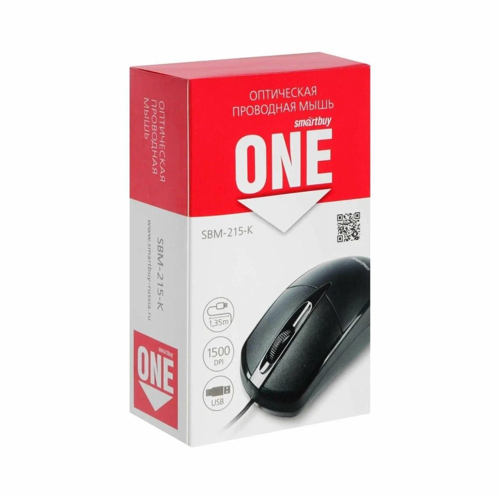Мышь проводная SMARTBUY SBM-215-K ONE чёрный