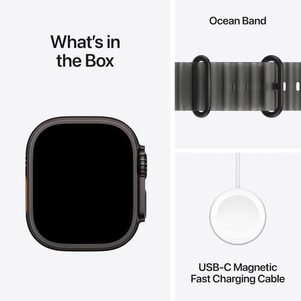 Умные часы Apple Watch Ultra 4 49 мм Black Titanium Case with Ocean Band Полупрозрачный зеленый | Translucent Kelp