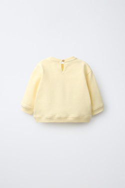 ZARA ТОЛСТОВКА С ВЫШИВКОЙ, ЖЕЛТЫЙ