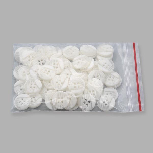 Пуговицы 4 прокола 24L=15 мм, (White (белый)) CB, 144 шт