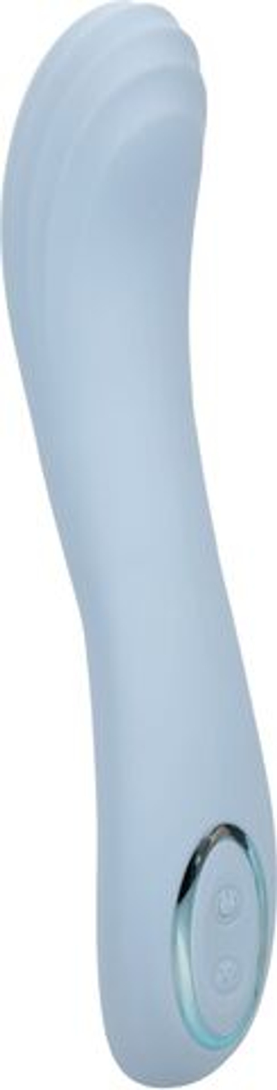 Голубой изогнутый вибромассажер Contoured G - 22,7 см. (Цвет: голубой)