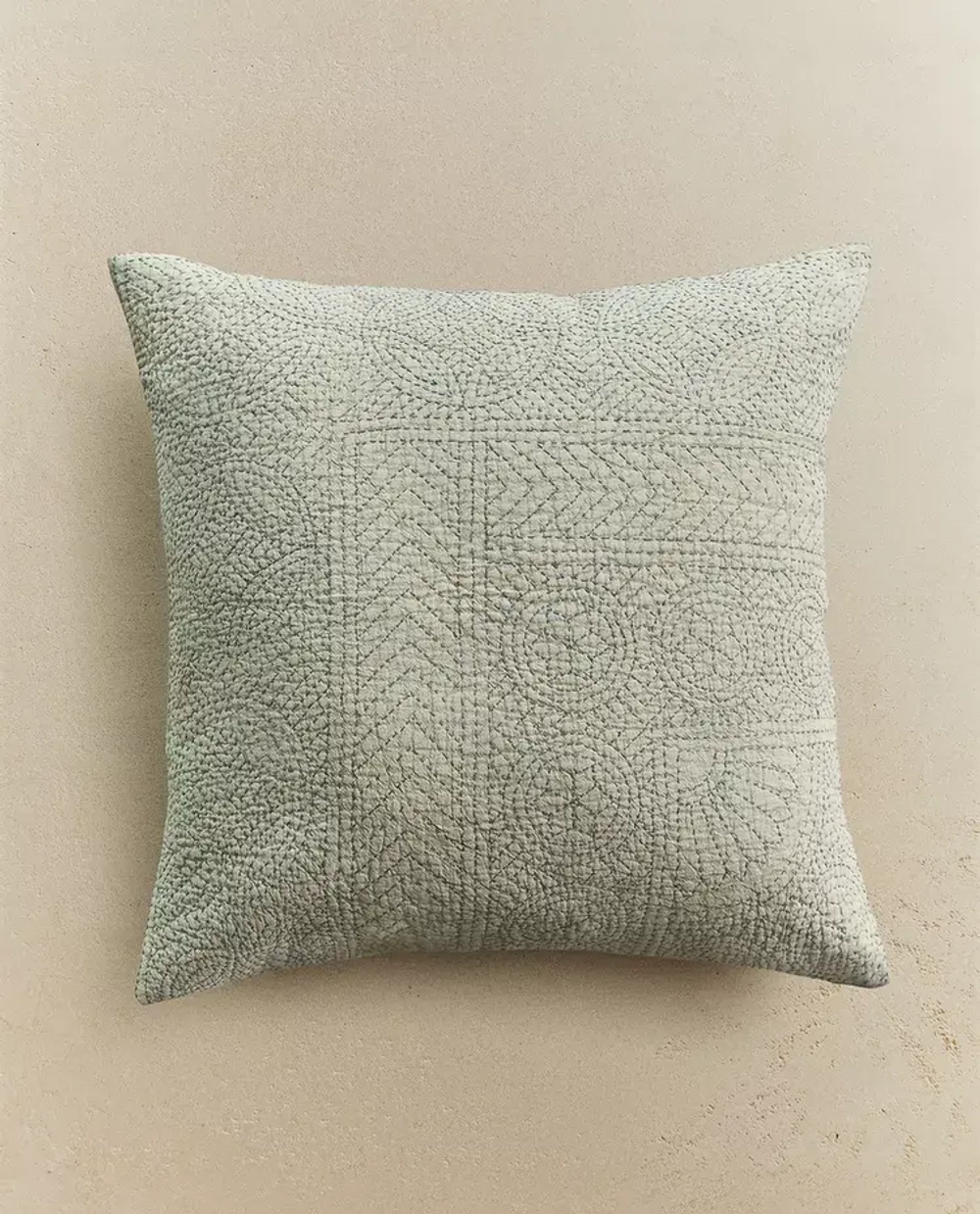 ZARA HOME НАВОЛОЧКА ДЛЯ ДЕКОРАТИВНОЙ ПОДУШКИ С ВЫШИВКОЙ, СИНИЙ