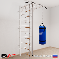 Шведская стенка Sv Sport усиленная 6342 (Турник рукоход/Канат/Лестница/Цепь/Мешок 22кг)