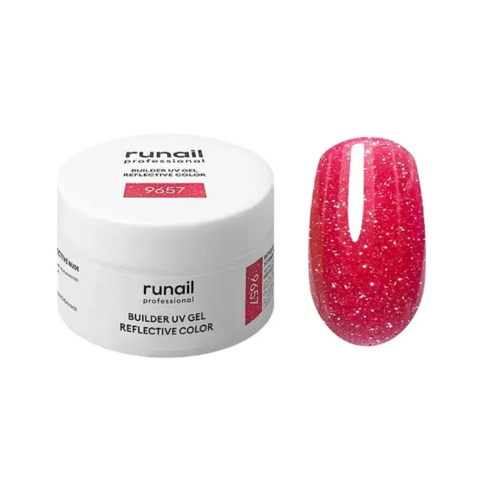 Гель светоотражающий BUILDER UV GEL REFLECTIVE COLOR,RuNail 15г №9657