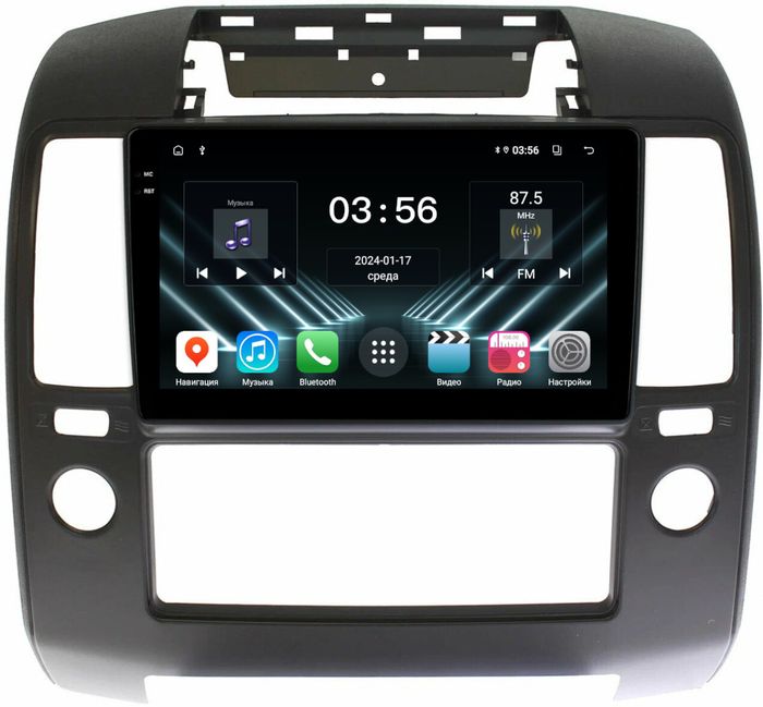 Магнитола для Nissan Navara D40 2004-2014 (кондиционер) - FarCar S280 монитор 9.5" IPS на Android 13, CarPlay