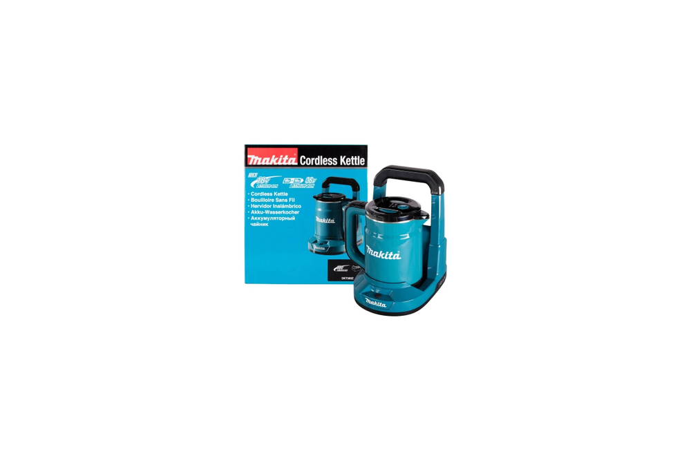 Аккумуляторный чайник Makita LXT 2x18В, объем 800 мл, клапан в крышке, метал. фильтр, док-станция DKT360Z