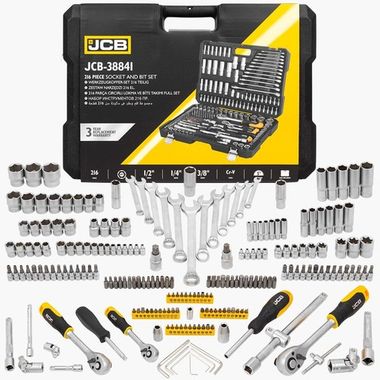 Набор инструментов 216пр. 1/4'', 3/8'', 1/2''(6гр.)(4-32мм) JCB JCB-38841
